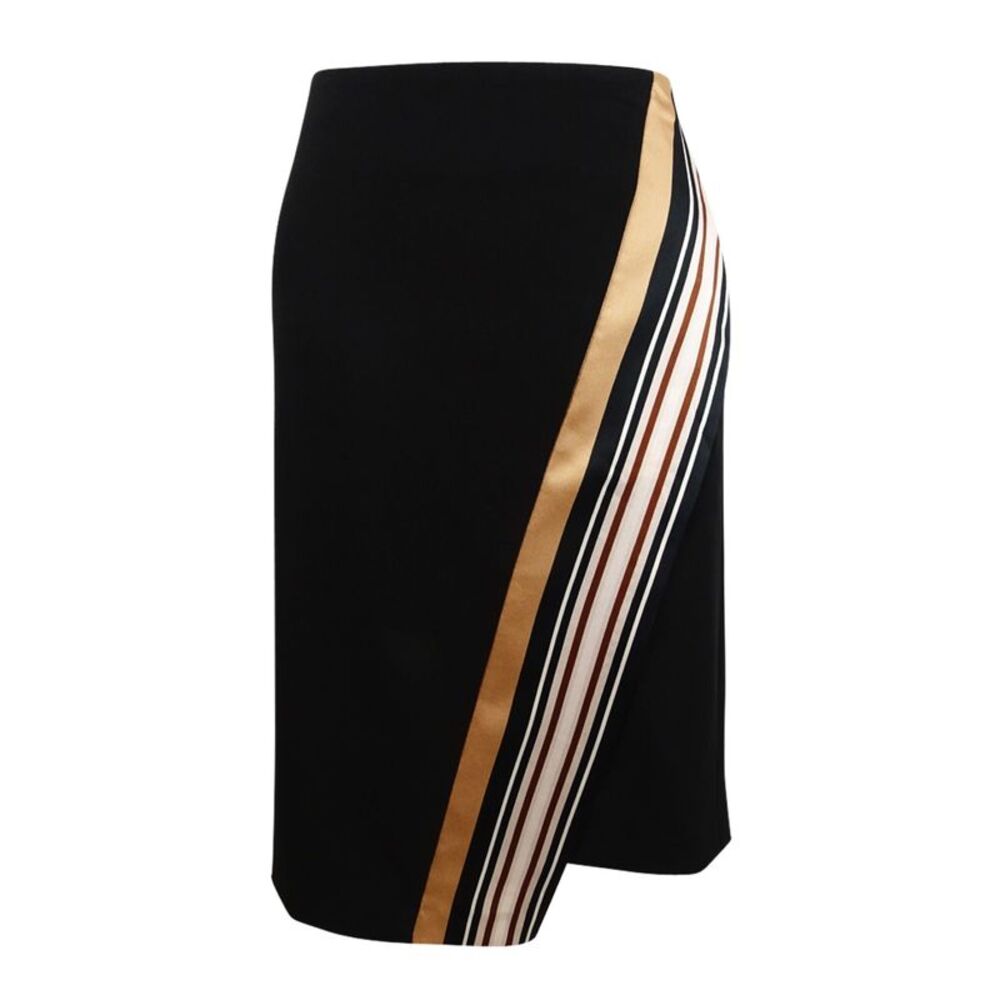 DKNY Women's Border-Print Wrap Skirt - Black